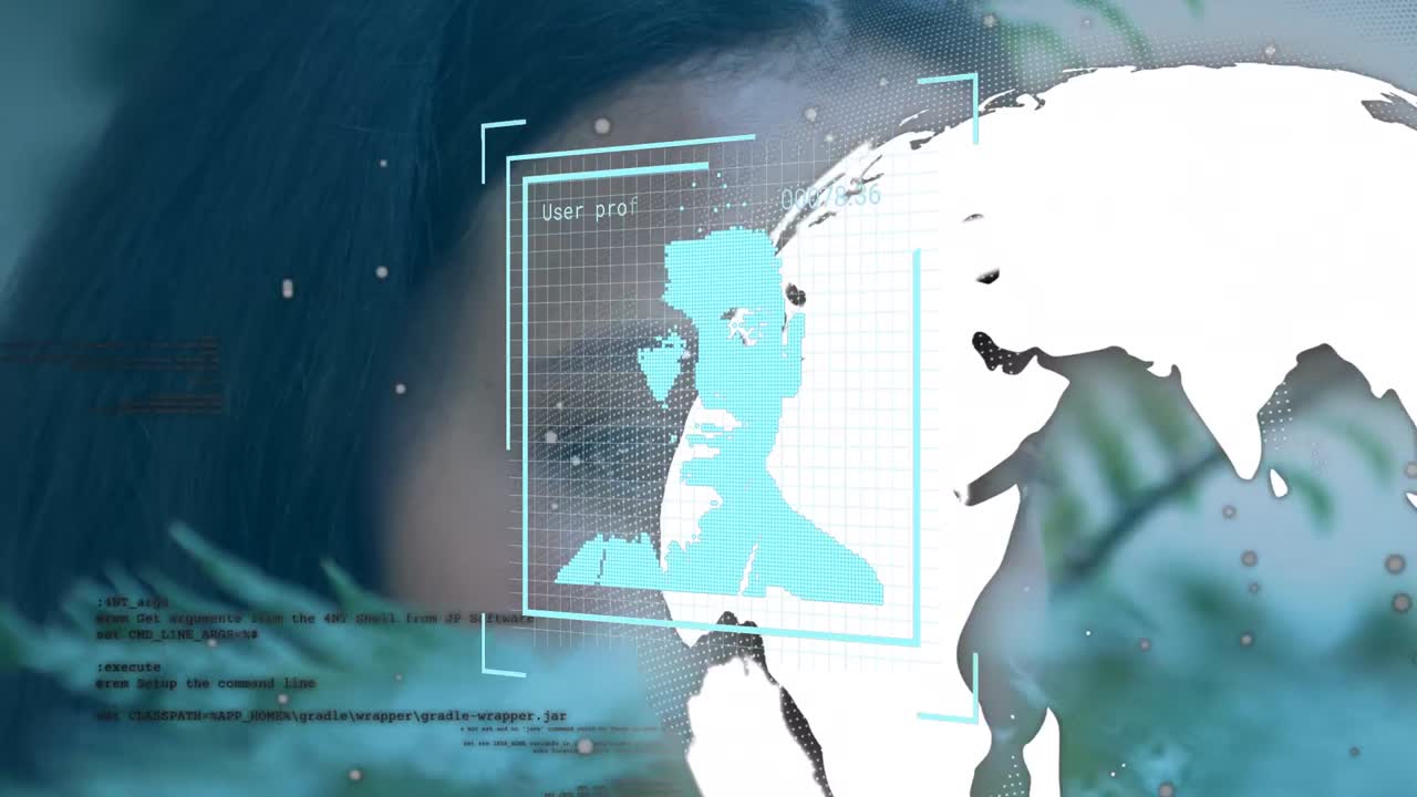 사용자 사진, 지구, 두 인종 여성의 얼굴의 애니메이션