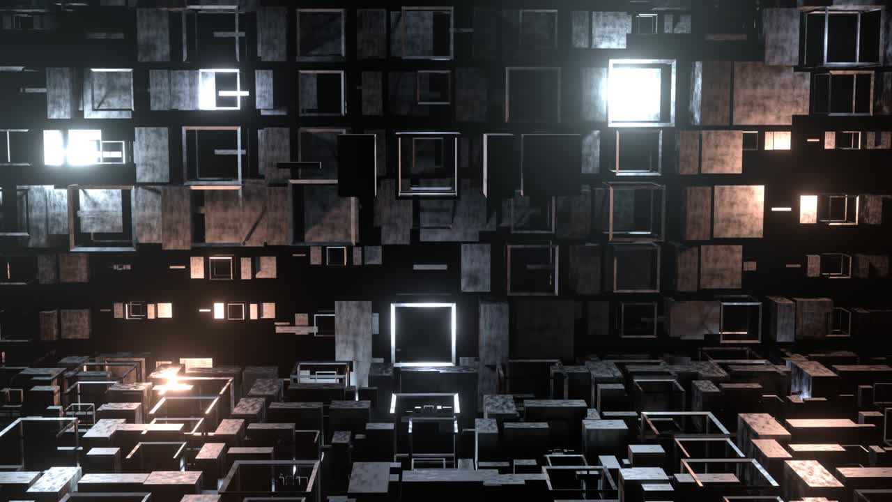 abstrazione del cyberspace 4k. tecnologia futuristica astrazione digitale