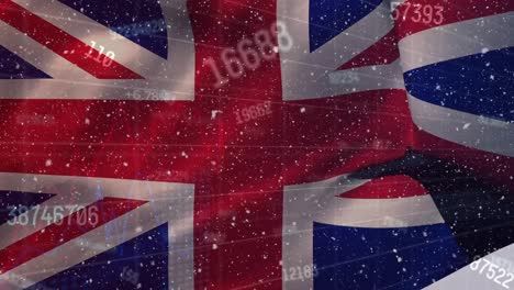 Animation-of-data-processing-over-flag-of-united-kingdom