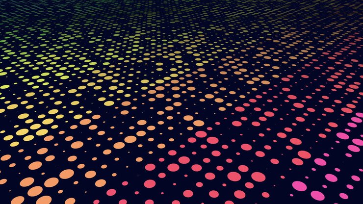 Rainbow dots in rows