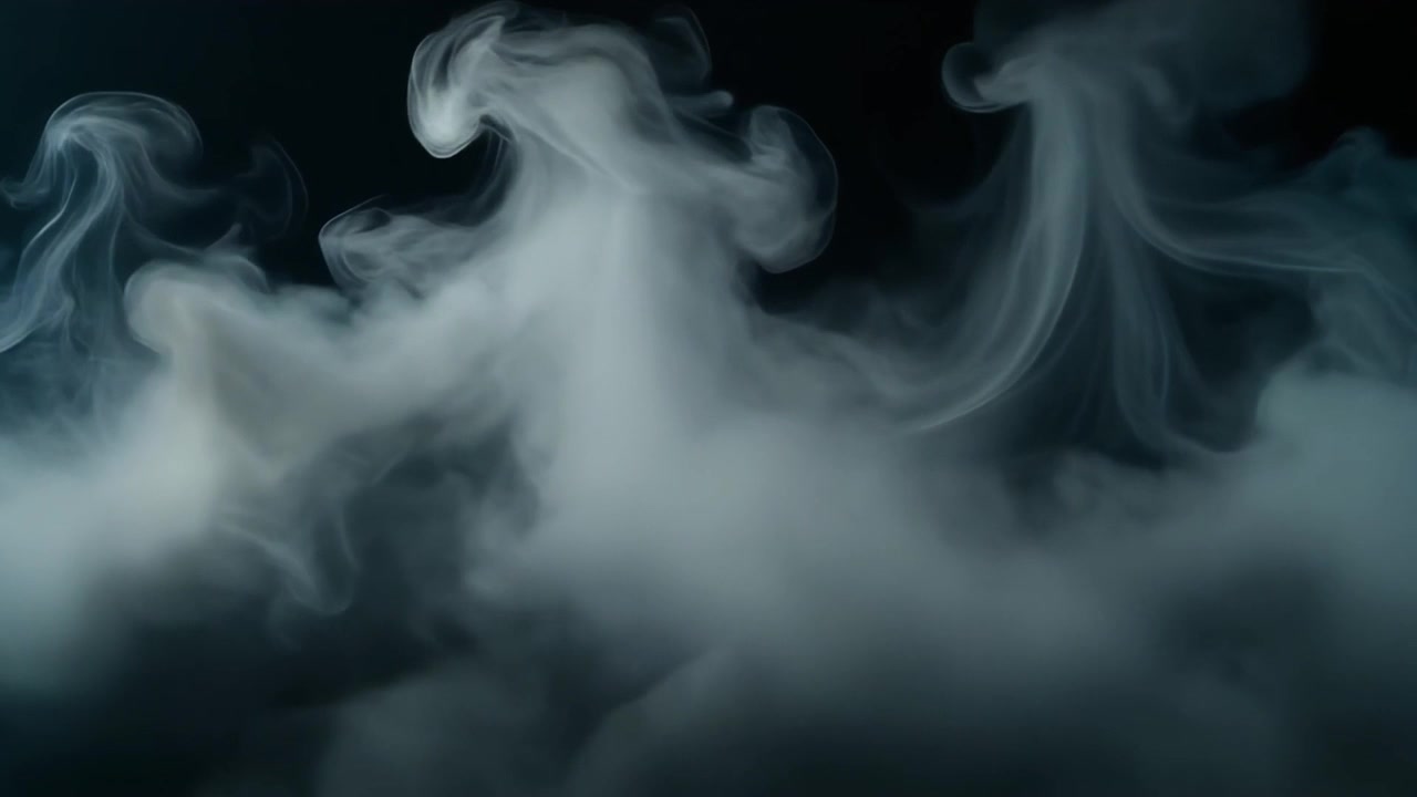 Fumo bianco su uno sfondo nero