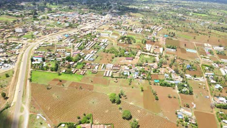 Rural-Africa-settlements,-Green-agriculture-farms,-Kenya-houses,-poor-settlement-Africa,-Rural-houses-of-Kenya