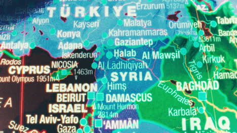 map of the middle east showing turkey, syria, lebanon, israel, iraq, and cyprus