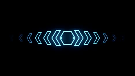 futuristic screensaver with hex corner. hud heads up display scanner high tech target digital read out. abstract digital background with geometric particles