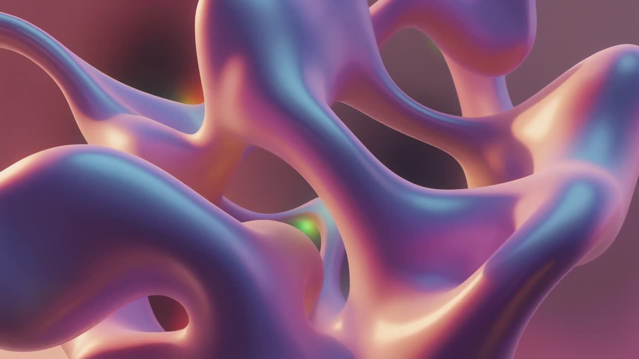 Forma Fluida Iridescente Astratta in Trasformazione Continua