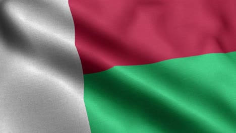 Closeup-waving-loop-4k-National-Flag-of-Madagascar