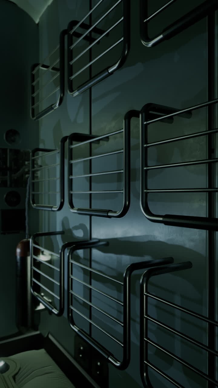 Train Interior Detail with Metal Racks