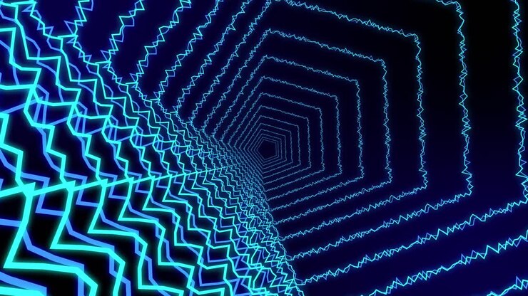 Moving Through a Futuristic Blue Hexagon Tunnel
