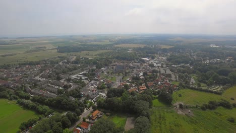 The-small-touristic-town-Renesse-in-the-Netherlands-during-a-light-overcast-day-in-summer