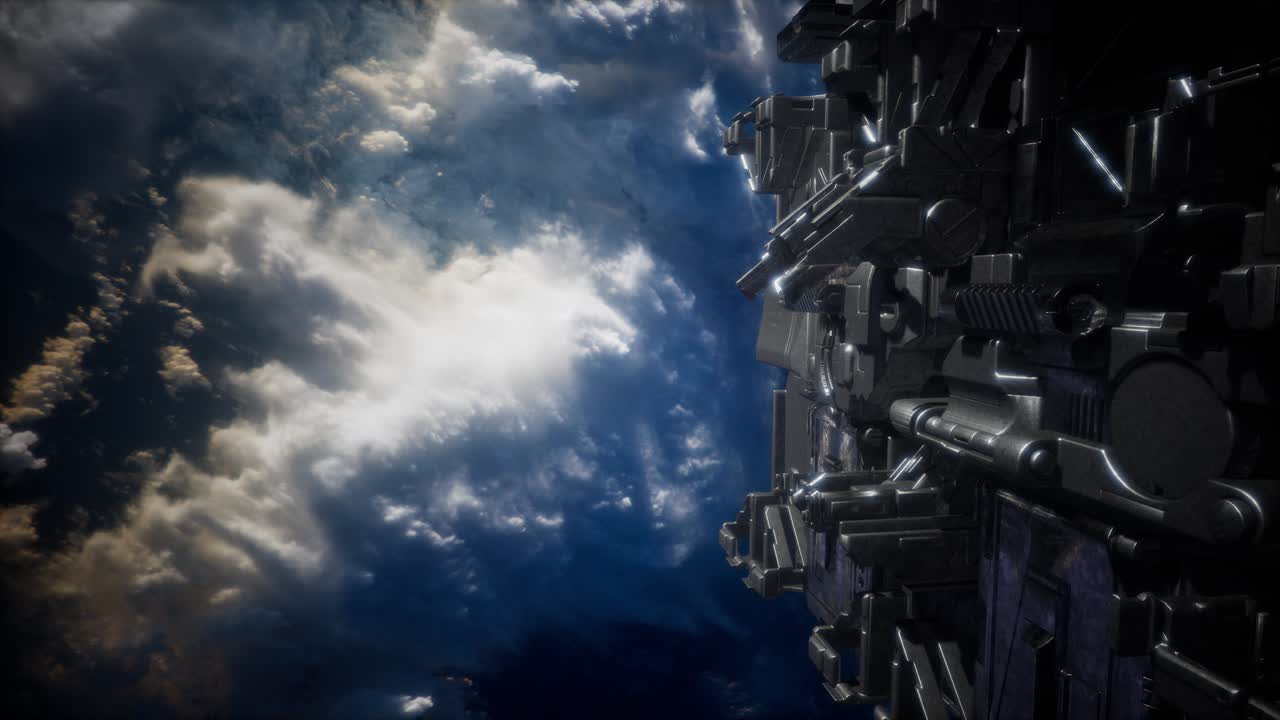 nave espacial con vista al espacio y al planeta tierra