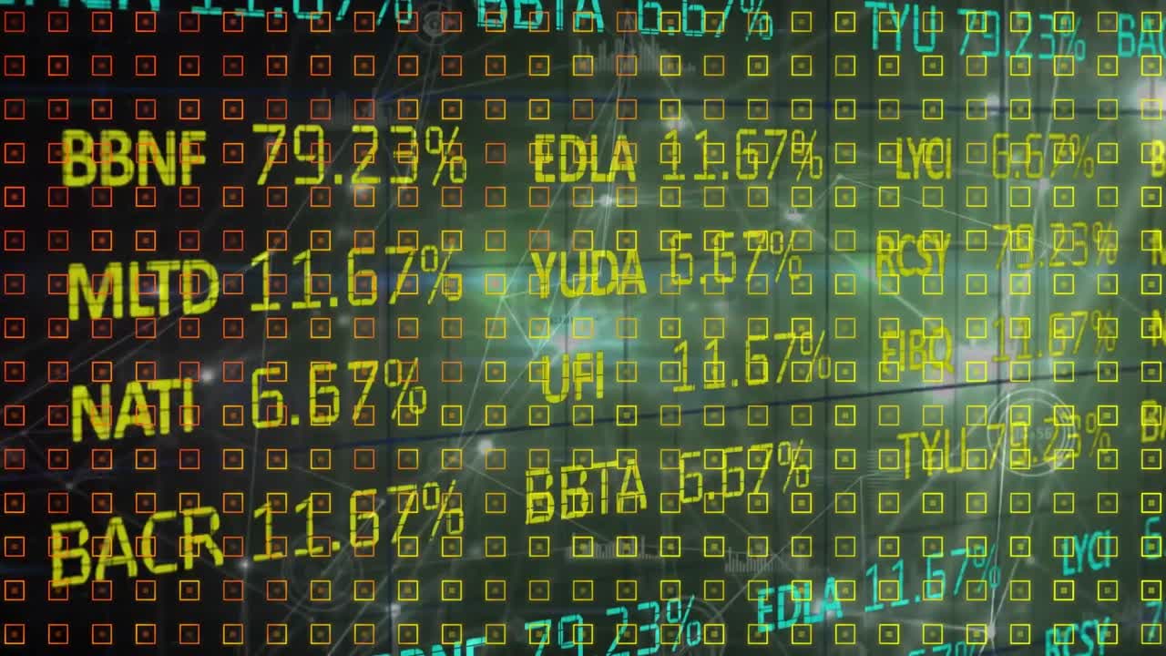 animación del procesamiento de datos financieros del sistema binario