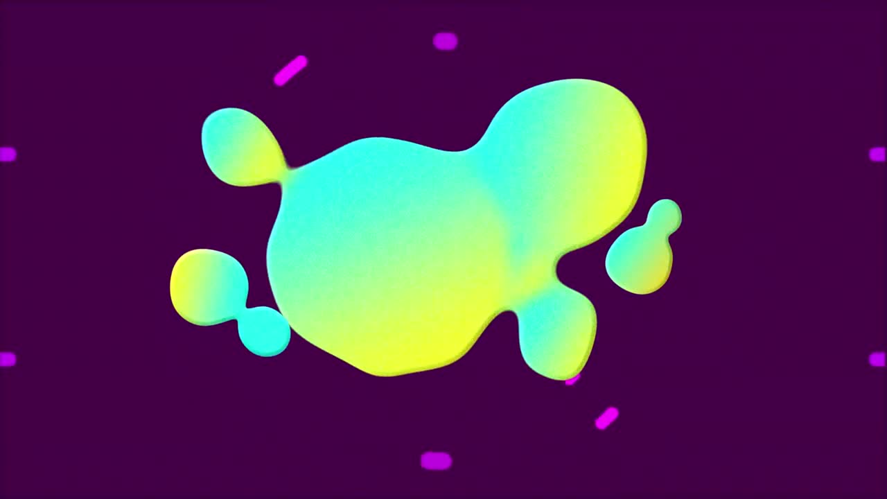 Animation of yellow and green stain over purple background