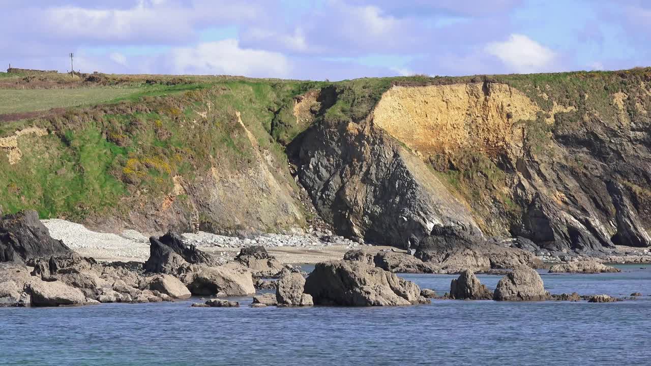 Ireland Epic Locations erosion on sea cliffs after winter storms dramatic Copper Coast Waterford spring day