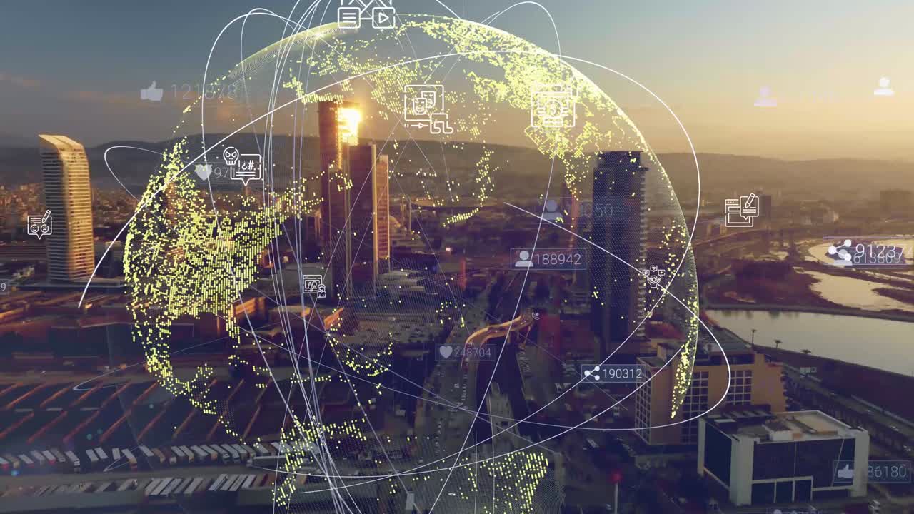 Smart city IOT internet of thing ICT digital technology futuristic, automation management smart digital technology security and power energy sustainable metaverse city virtual augmented