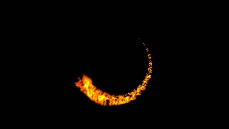 gráficos de movimiento de corriente de fuego en círculo con fondo nocturno