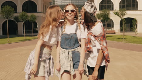 three girls enjoying a sunny day