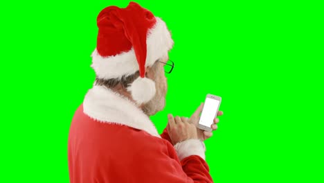 Papá-Noel-Usando-El-Teléfono-Móvil