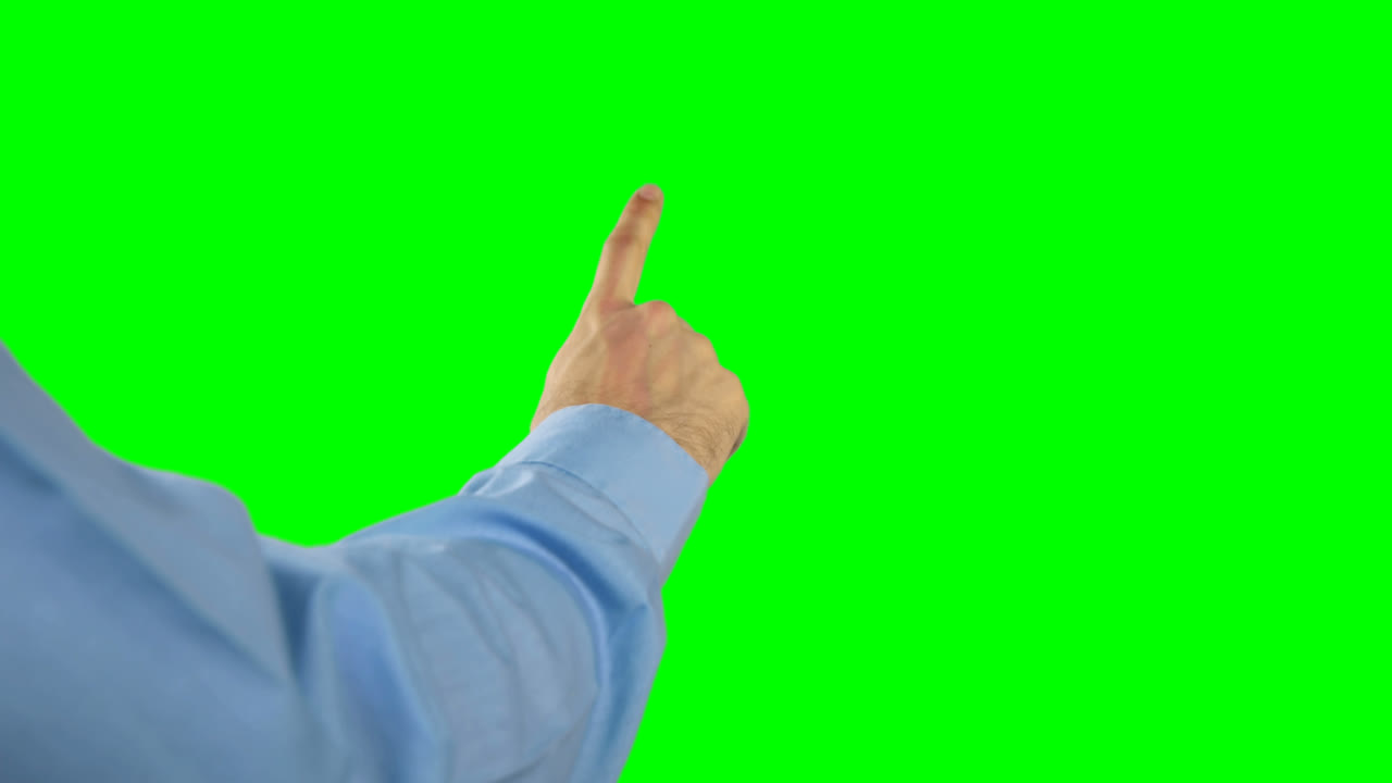 Mano di un uomo che tocca uno schermo digitale 4k