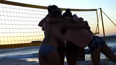 female volleyball players celebrating their victory 4k