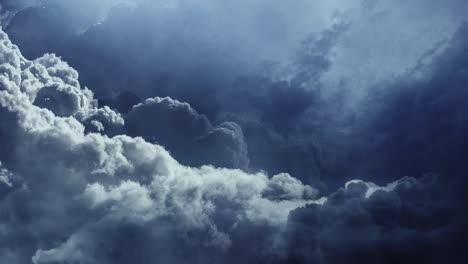 4k thunderstorm, thick cumulonimbus clouds moving in the sky