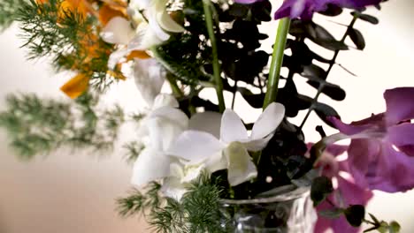 Beautiful,-Colorful-Orchid-Flower-Arrangement,-Close-Up