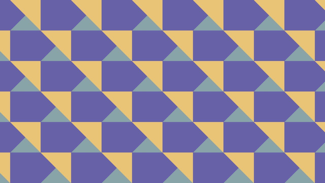Very peri violet elements in seamless loop geometric mosaic. Abstract animated pattern with geometric tiles. Motion graphic background in a flat design