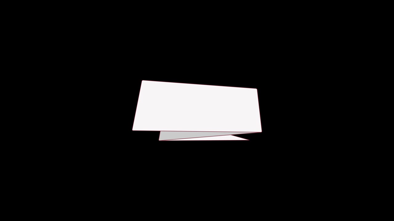 Animated White Paper Banner Unfolding on Black Background