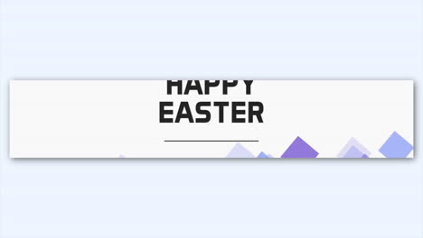 colorful easter banner for festive decoration happy easter in purple triangles on white background