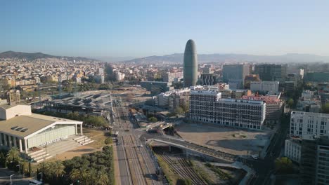 torres glories - tallest building in barcelona, spain