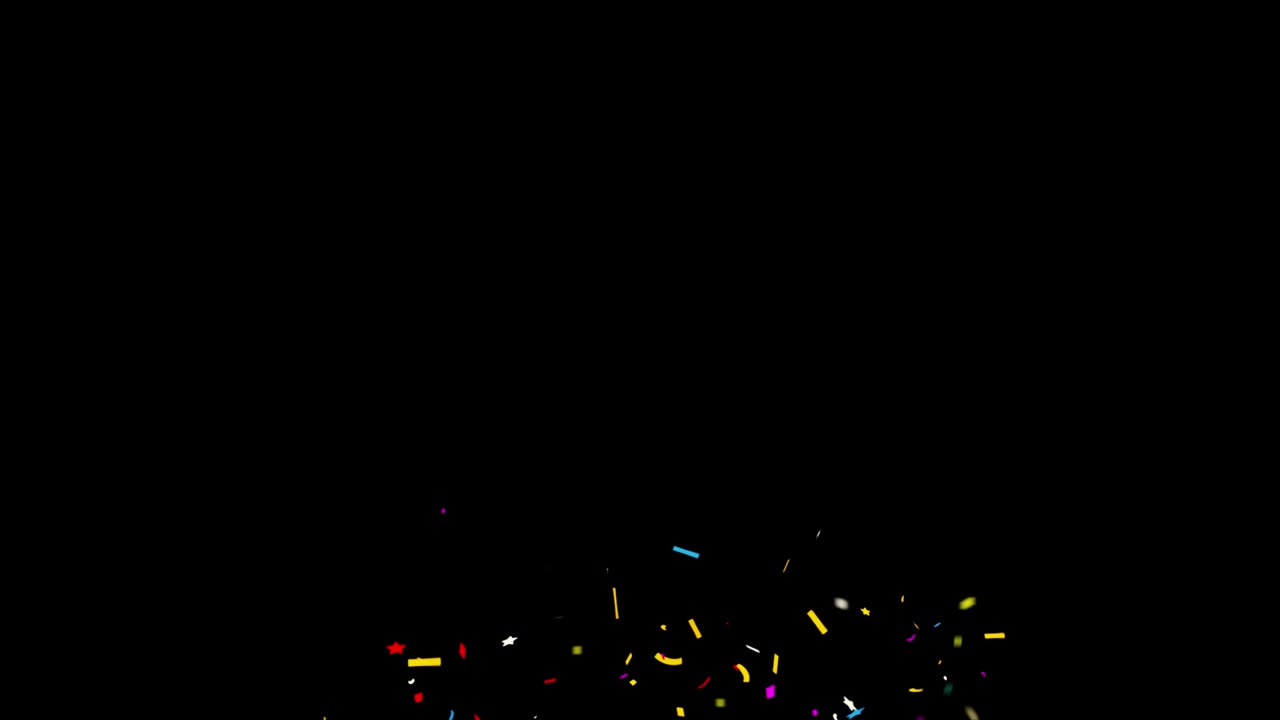 el confeti multi-color popper cae hacia abajo partículas animación de bucle 4k pantalla verde.