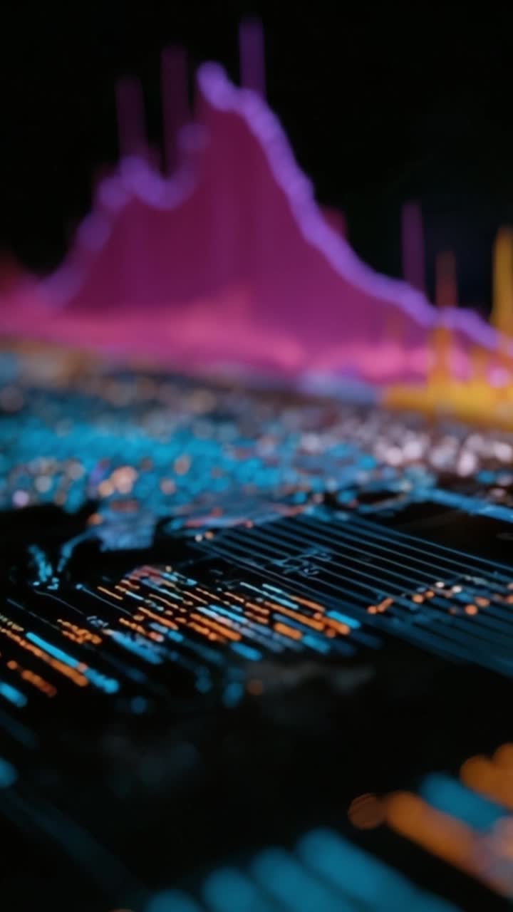 Vibrant Digital Waveforms: A Visual Representation of Audio Signal Analysis Using Colorful Spectrum and Detailed Frequency Data in Stunning Multi-Dimensional Display