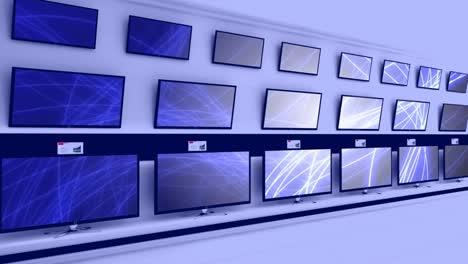 Televisions-displayed-on-a-wall