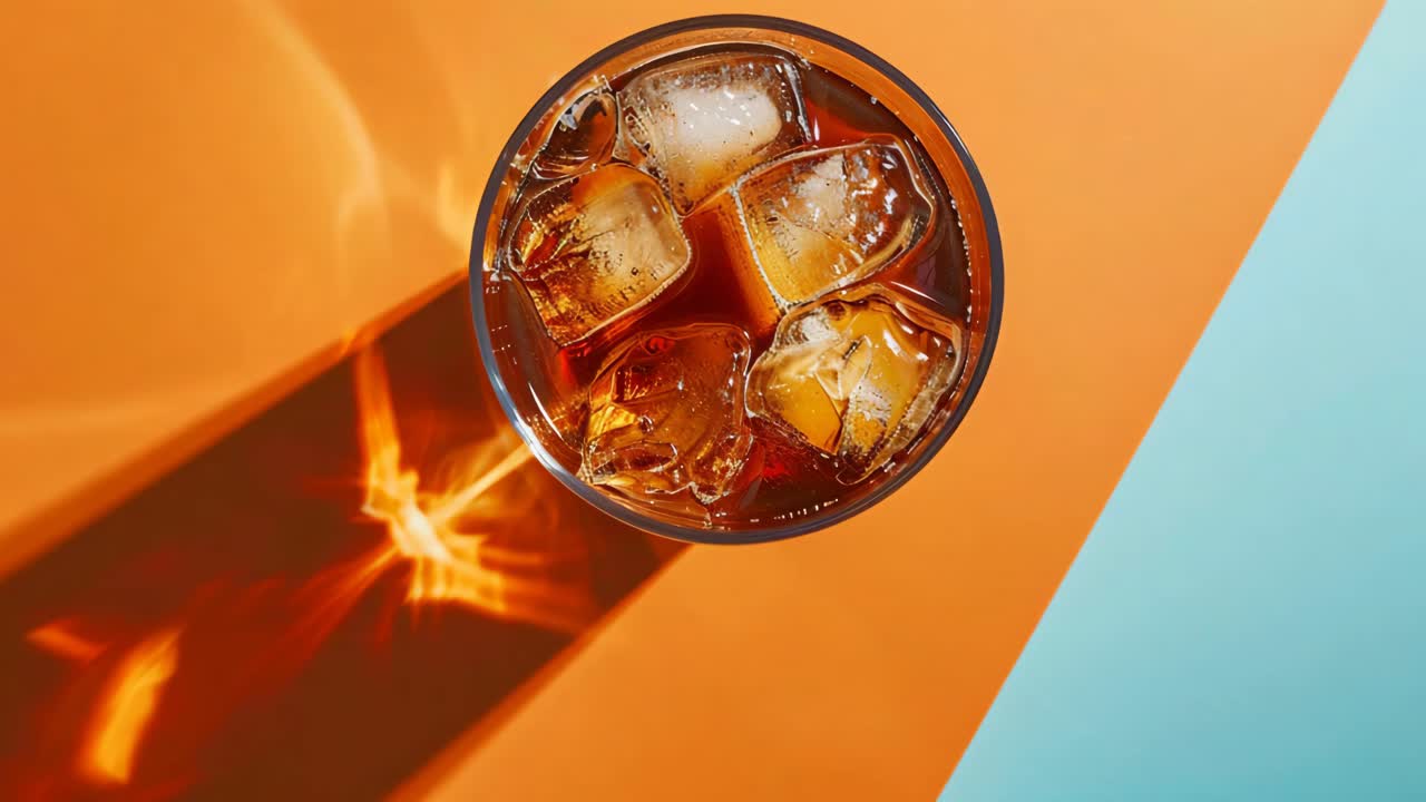 Iced Coffee in a Glass with Ice Cubes