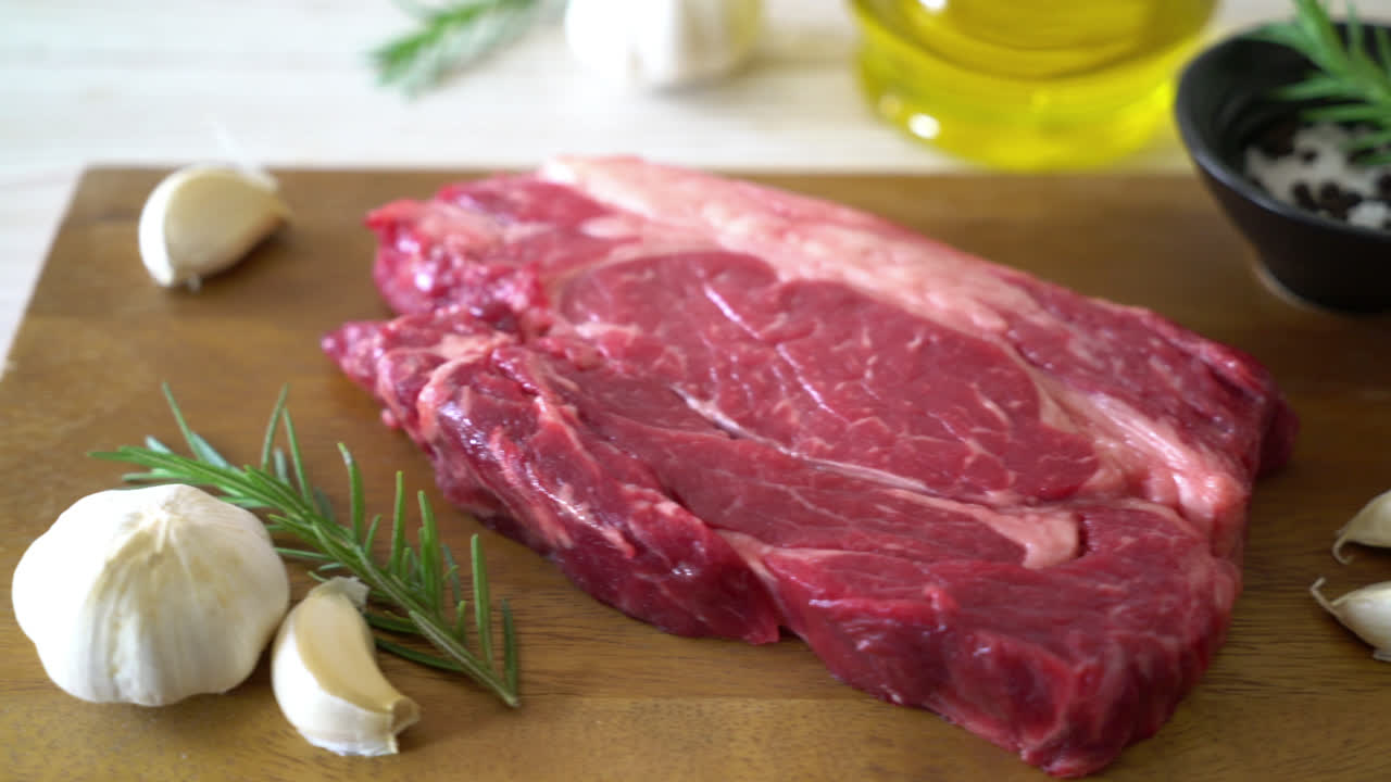 fresh raw beef steak or raw meat