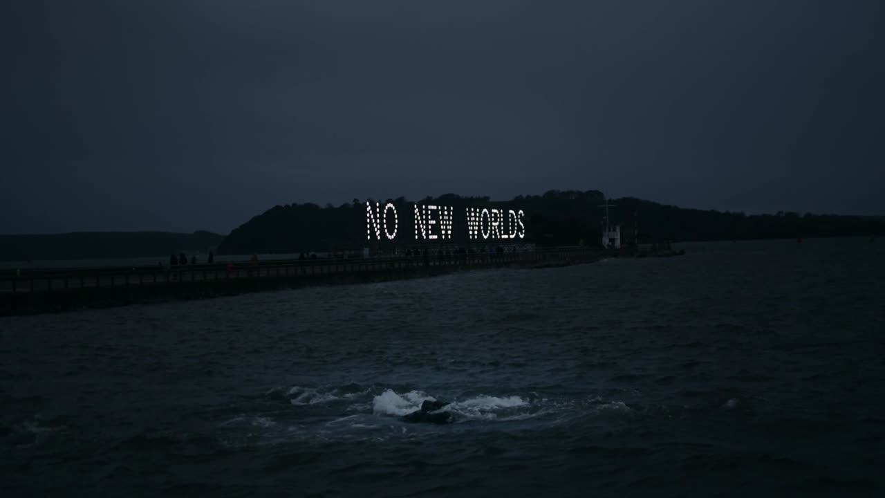 No New Worlds - Night Installation Art on a Pier