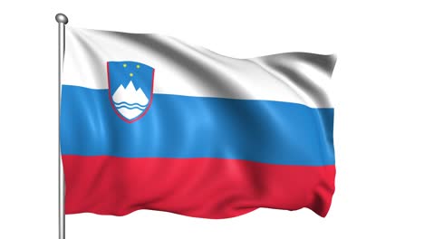 flag of slovenia with fabric structure in the wind (alpha channel, loopable)