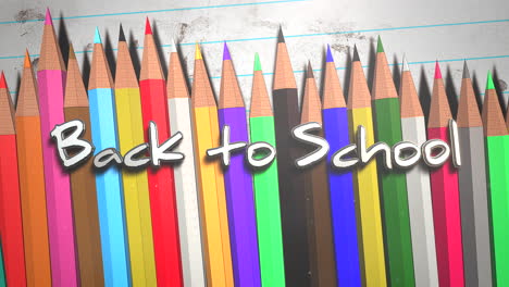 regreso a la escuela con lápices de colores sobre papel