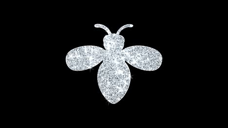 bug insect glith icon shining glitter loop blinking particles .