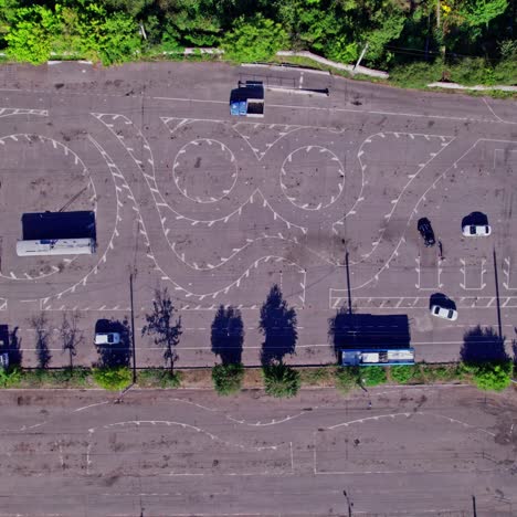 aerial view of a driving school training area