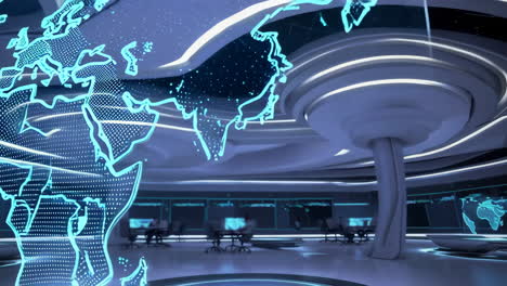 Futuristic Global Monitoring Control Room