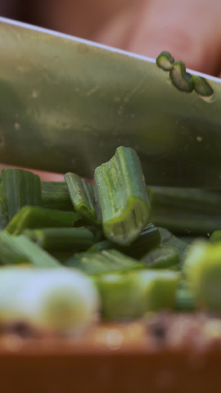 Preparing Fresh Green Onions