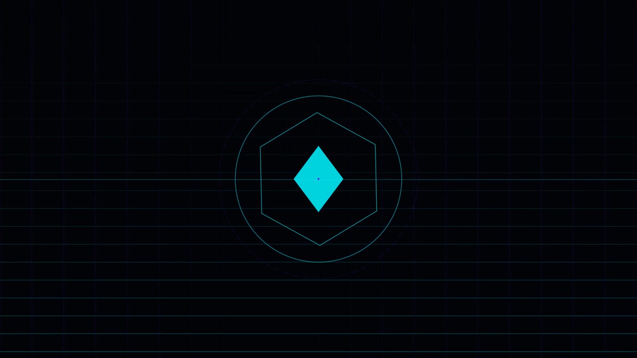 Abstract Geometric Motion Graphic with Pulsing Diamond and Hexagon