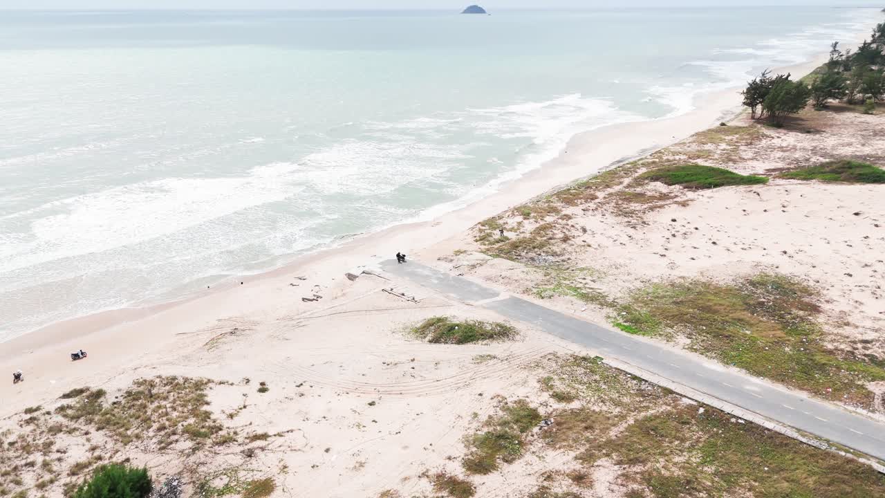 라 기 (la gi) 의 아름다운 해안선의 공중 풍경.