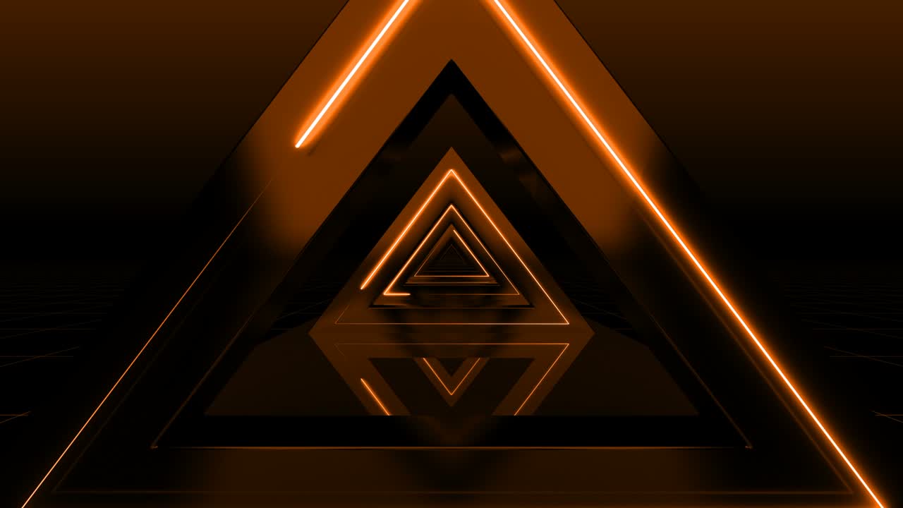 Looped 3d Animation Triangle Orange Art Concept Endless