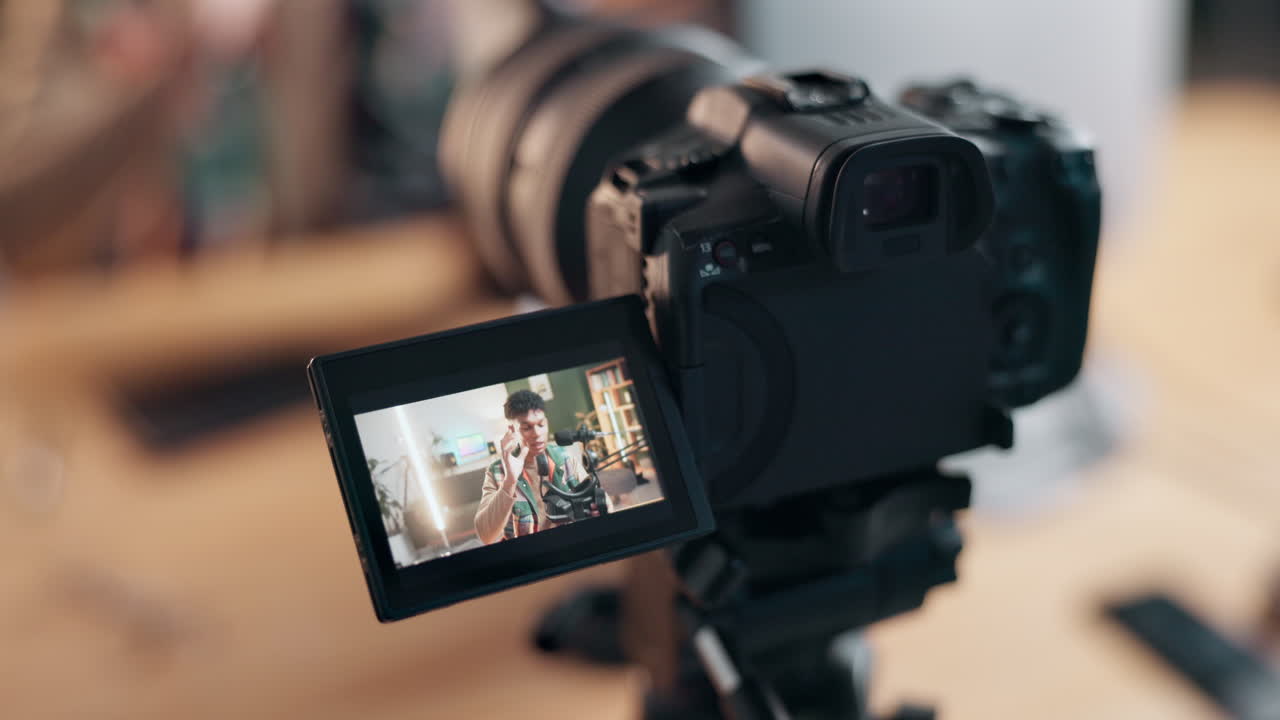 Camera recording a vlog