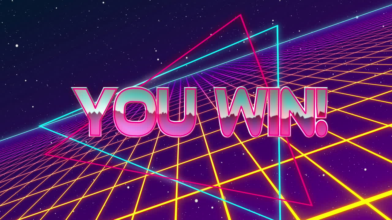 여러분의 애니메이션은 다채로운 그리드 롤링 위에서 텍스트를 이긴다.