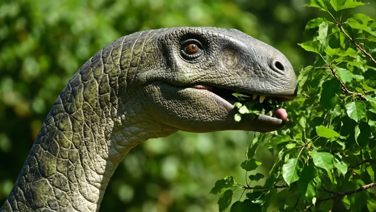 Dinosaur eating leaves
