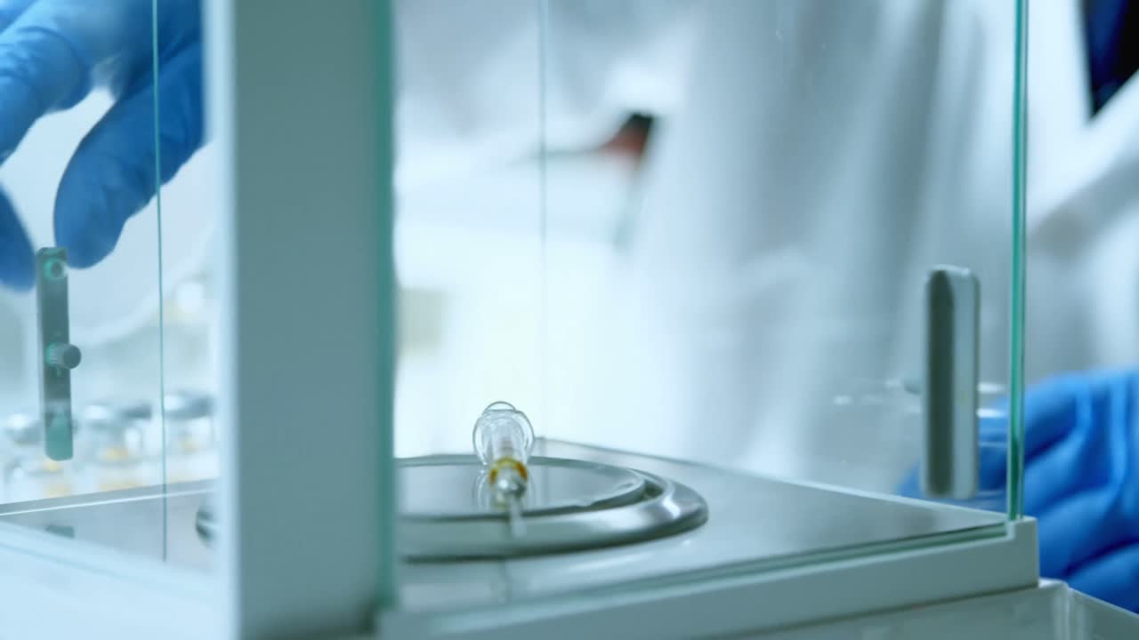 Male scientist experimenting in laboratory 4k