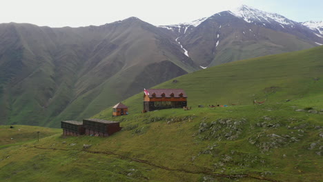 Revealing-drone-show-of-the-five-seasons-resort-in-the-Caucasus-mountains-in-Georgia