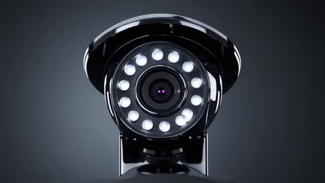 close-up of a black security camera